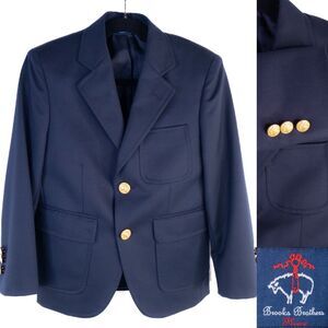 Brooks Brothers  Wool Navy Blue Gold Button Sz Boys 6